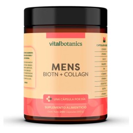 Colágeno Hidrolizado Para Hombre 200 Capsulas Vitalbotanics Sabor Collagen + Biotin Men