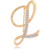 Letter Brooch Pins Initial Rhinestone Brooch for Women Crafts Gold