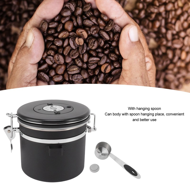 Airtight Coffee Canister 1.2L 304 Stainless Steel Coffee Bean Storage