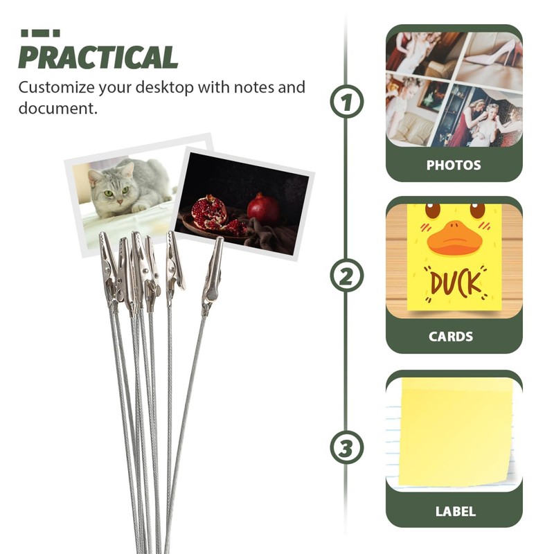 VILLCASE 8-Branch Photo Tree Card Holder, Silver Desktop Picture Display