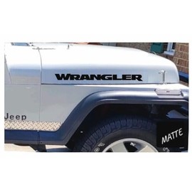 Decal Mods Wrangler Hood Decal Sticker fits Jeep Wrangler YJ (1986-1995) [Black Matte] SJ4T7