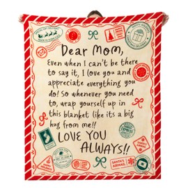 Joiedomi Birthday Gifts for Mom Soft Flannel Mom Blanket for Women Wife Grandma Mothers Day Anniversary Present from Daughter Son 50" x 60" Red