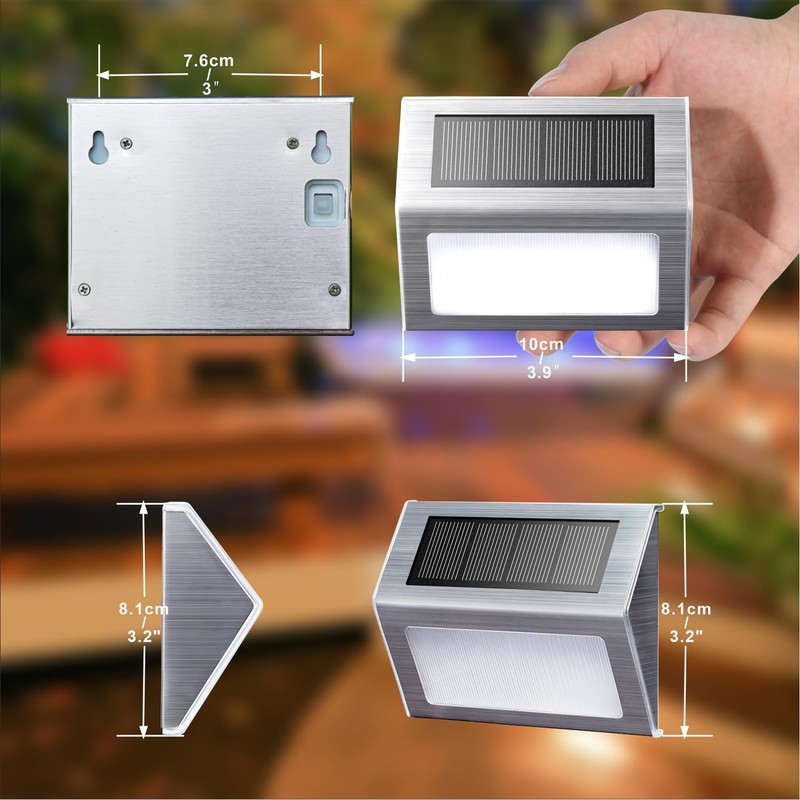 XLUX Solar Lights for Steps Decks Pathway Yard Stairs Fences,