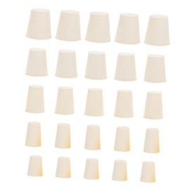 VILLFUL 50pcs Test Tube Plug Drain Water Bottle Tapered Lab Plugs Kitchen Sink Strainer Leak Liners Laboratory Bottle Stopper Plug Clog Beige Rubber
