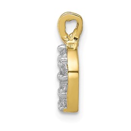 Solid 10k Yellow Gold Small CZ Cubic Zirconia Horse Shoe Pendant Charm (15mm x 10mm)