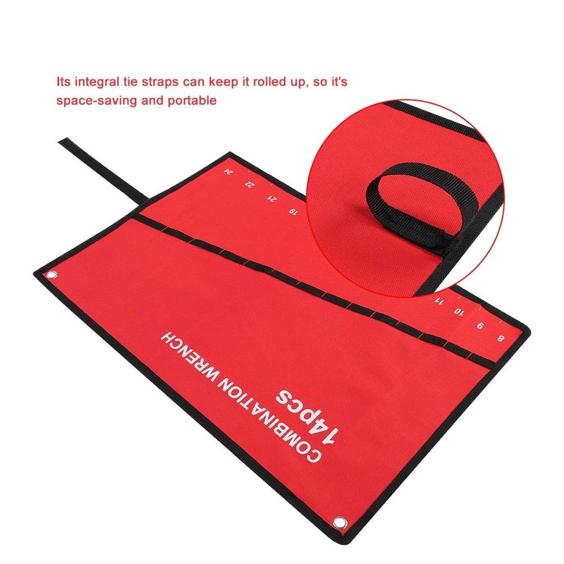 Nikou Wrench Roll, Tool Roll Bag, Multi-Pocket Canvas Roll Up