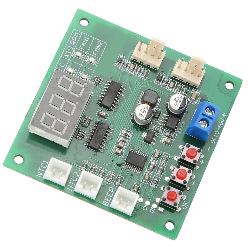 DC10‑60V 2 Channel 4 Wire Fan PWM Temperature Speed Controller