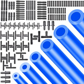 Tnisesm Vacuum Hose Automotive With 128PCS Vacuum Connector,1/8" 5/32" 3/16" 1/4" 5/16" 3/8"ID High Performance 130PSI Silicone Vacuum Hose line Kit 5Ft