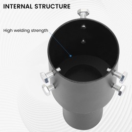 Heavy-Duty 3 Inch Round Pole Slip Fitter Adapter – Universal Metal Mounting Bracket for LED Parking Lot Lights, Shoebox Lighting, Street Lights – Weather-Resistant Black Outdoor Design