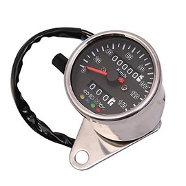 Dclcrb Bike Speedometer, Mechanical, Easy to Install, Metal, Universal Bike Meter, Digital, Anti-Vibration Rubber, Odometer, Bike, Black