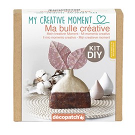 Décopatch KIT039C - An adult Mini-kit - Creative kit for trendy decoration - Vase to decorate (support, paper, glue and brush included) - Dimensions: 5x16x16cm