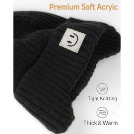 FURTALK Baby Beanie Winter Warm Hats Fleece Lined with Earflap Cute Knit Kids Caps