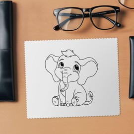 2 x 'Cute Baby Elephant' Microfibre Lens/Glasses Cleaning Cloths (LC00031353)