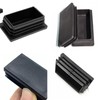 24PCS Rectangular End Caps 25 * 50mm,Black Plastic Plugs,Insert Plugs