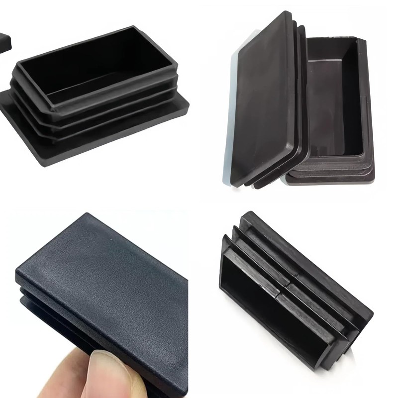 24PCS Rectangular End Caps 25 * 50mm,Black Plastic Plugs,Insert Plugs