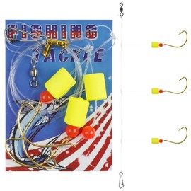Pompano Rigs for Surf Fishing Rigs, 6/12pcs Pre-Rigged Pompano Rigs with Sell Floats Fishing Beads Triple Circle Hooks Swivel Snap Saltwater Fishing Rigs Surf Fishing Tackle