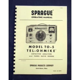 SPRAGUE TO-5 TO5 Tel-Ohmike Capacitor Analyzer Manual