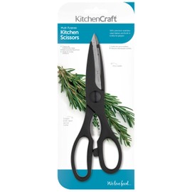 KitchenCraft Kitchen Scissors with Bottle Opener, Stainless Steel, Multi Purpose Shears 21 cm (8.3''), Black
