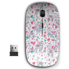 2.4G Ergonomic Portable USB Wireless Mouse for PC, Laptop, Computer, Notebook with Nano Receiver ( Llama Cactus )