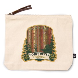 Lantern Press Point Reyes, California, Redwoods Forest View, 100% Cotton Zipper Pouch, Travel Accessory, Go Bag