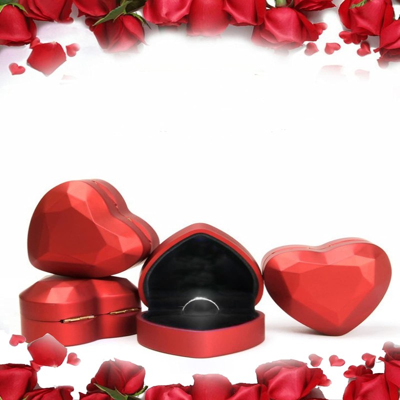 Spldsun Ring Box Heart Shape, Velvet Ring Box, Wedding Ring