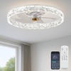 Fszdorj 20'' Ceiling Fan with Light, Upgraded Low Profile Fan,