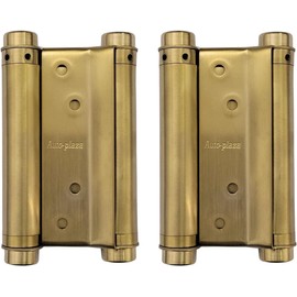 4Inch (100mm) Golden Double Action Stainless Steel Door Hinges Saloon Cafe Self-Closing Perfect Adjustable (2)