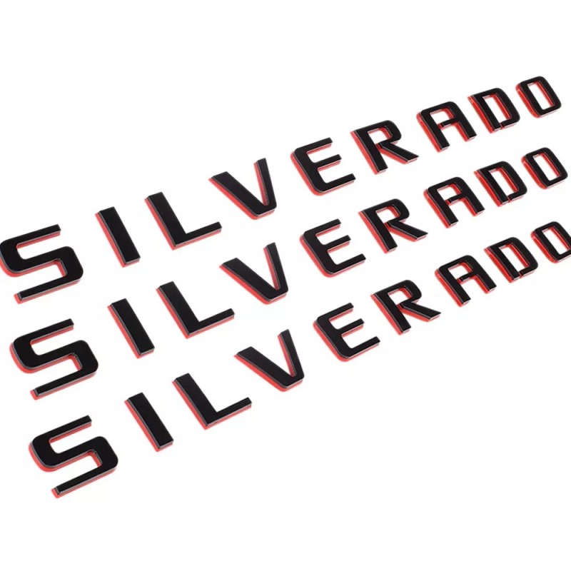 Unbranded 4PCS Black & Red Emblems Letter Badge Nameplate For