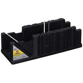 TOPEX Mitre Box Mitre Block 233 x 53 x 56 mm Plastic for Cutting Wood Angles 22.5°/45°/90° Cutting Angle Mitre Saw with Guide
