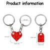 FiveMileBro 2 Pairs of Key Fob Heart, Partner Keyring, Red