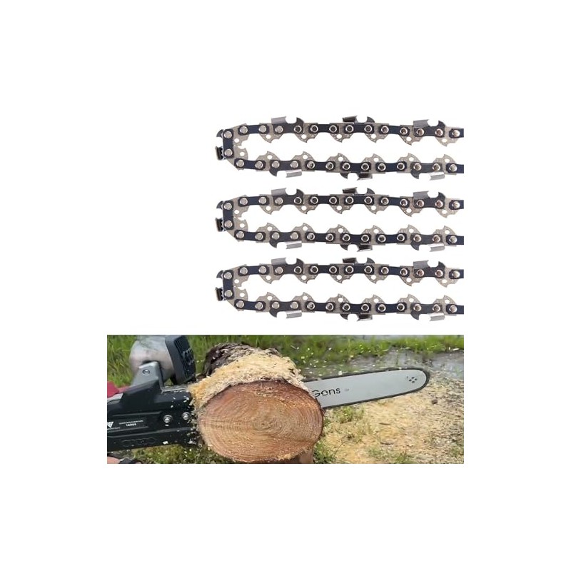 3-Pack 12 Inch Chainsaw Chain R45, 3/8" LP Pitch -