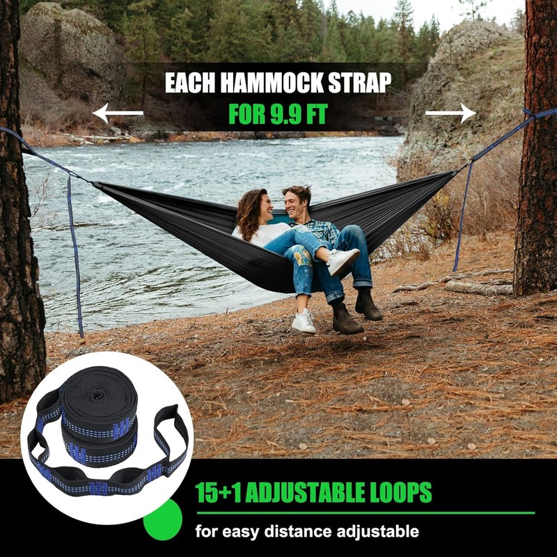 Adjustable Hammock Straps,2Pcs 6.5FT Lightweight Tree Straps with 6 Loops