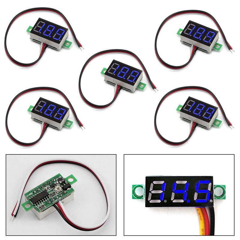 Artudatech LED Digital Voltmeter, 3 Wires, 0.28 Inch 4.0-40V 5