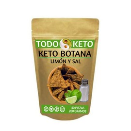 Totopos Keto Botana de Almendra 40 Piezas Horneados (Limón y Sal)