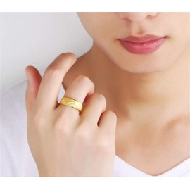 TingTing Rose Gift for Men, Guardian God of Care, Dragon, Copper Ring, Gold, Men's Ring, Metal