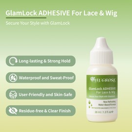 Wig Glue, Fast Acting Lace Glue for Wigs with Plant-Based Formula and Gentle Ingredients, Non-Oily and Strong Hold, with Invisible Film, Humidity & Water Resistant - 1.3 oz