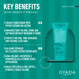 GYADA COSMETICS, Volumen-Conditioner, geeignet für dünnes Haar, entwirrend, für weiches und voluminöses Haar, auf Aloe-Saft, 200 ml