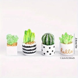 Cute Mini Succulent Resin Car Dashboard Decoration, Mini Plant Car Interior Decoration, Car Center Console Ornament
