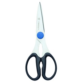HENCKELS 7-Inch Stainless Steel All-Purpose Kitchen Shear Scissors - Detachable, Safety Grip, 3mm Serrated Blades