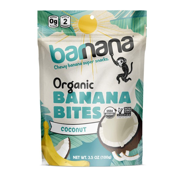 Barnana Organic Chewy Banana Bites, Coconut, 3.5 Ounce (Pack of 12)