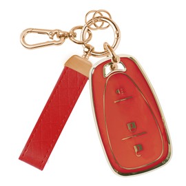 Rislobx 3 Button Key Fob TPU Shell for Chevy, Key Cover Compatible with 2016 2017 2018 2019 2020 2021 2022 Chevy Spark Traverse Equinox, for 2018 2019 2020 Chevy Trax (Red)