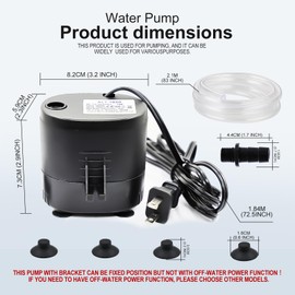 Ufsenten 18w 270gph small transfer pump submersible water pump for fish tanks, ponds, aquariums, hydroponic 110-120v/60hz ideal for pool cover, sump, fountain, aquarium air, water transfer pumps