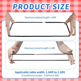 Table Bungees Tablecloth Strap Band Elastic Table Cloth Bands Tablecloth Bungee Cord to Hold Down Table Cloth for Picnic, Camping, Outdoor Tables, Wedding, Parties etc - (White, Black,16 Pieces)