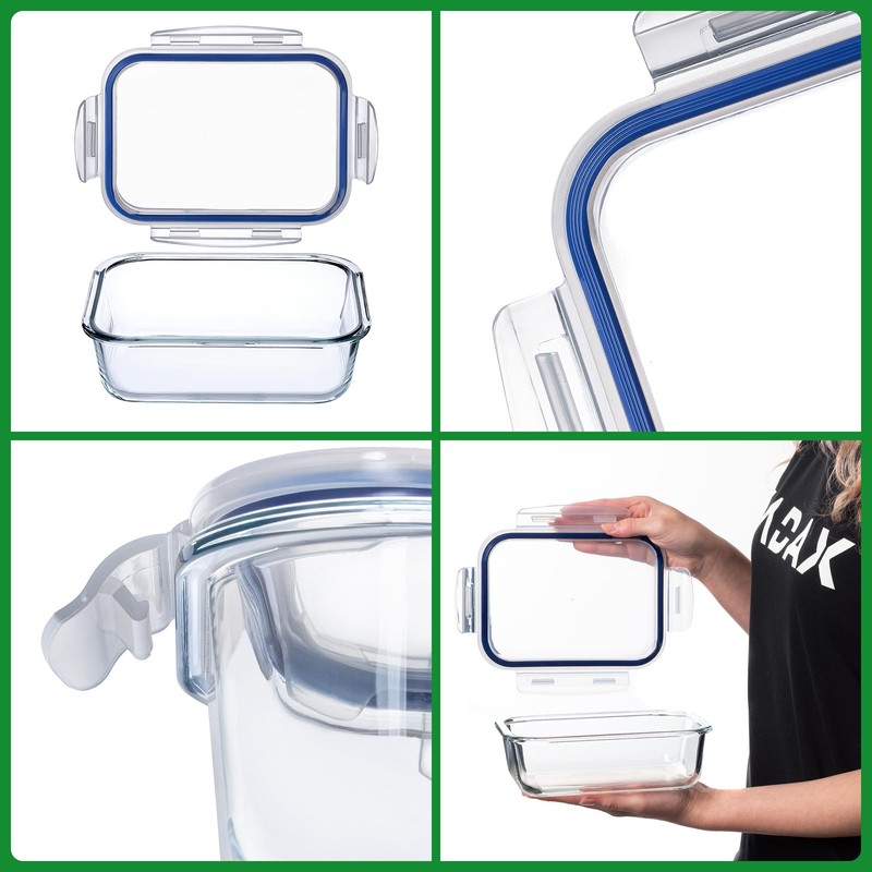 KADAX Glass Container with Lid, Food Container, Dishwasher Safe Food