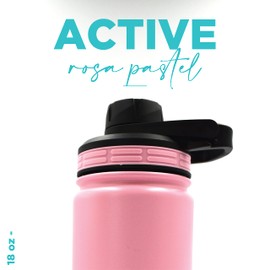 NORDAY | Stainless Steel Cups – Tumblers | Active 18oz Light Pink Thermal Tumbler | Maintains Temperature Between 8 and 24 Hours | Anti-Spill Lid - Ideal For Trips | Double Wall - Extra Resistant