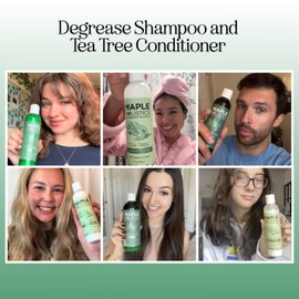Shampoo and Conditioner for Oily Hair and Scalp - Sulfate and Paraben Free Shampoo and Conditioner Set for Oily Hair Care with Deep Cleansing Tea Tree Oil - Color Safe & Cruelty Free (8 Fl Oz)