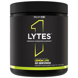Rule 1 Lytes - Hydration Support Mix Featuring 5 Electrolyte Minerals Enhanced with Citrulline, Coconut Water, and Watermelon Powders, Plus Antioxidant Vitamin C (30 Servings, Lemon Lime)
