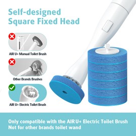 AIR U+ 20 Count Toilet Cleaner Refill Pads, Disposable Toilet Brush Heads Refills for Bathroom Cleaning, Only Compatible Electric Brush