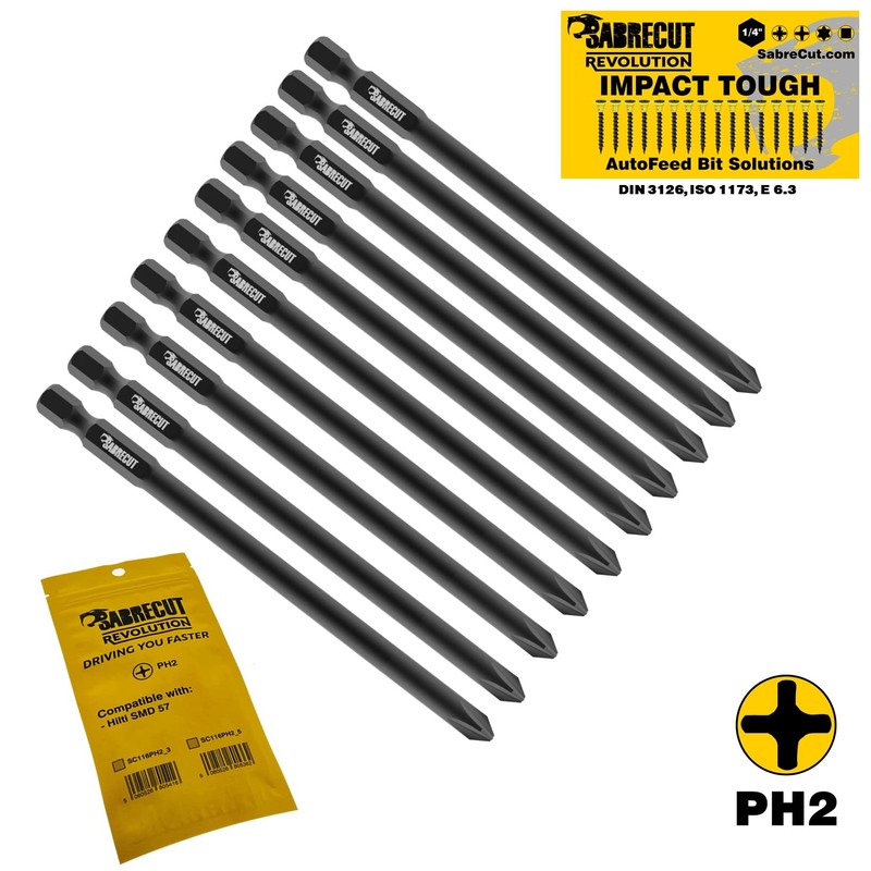 10 x SabreCut SC116PH2_10 116mm PH2 Compatible with Hilti SMD