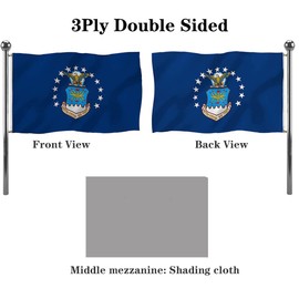 Jayus Blue US Air Force Military Flags 2x3 Outdoor Double Sided Heavy Duty United States Air Force Flag Banner with 2 Grommets